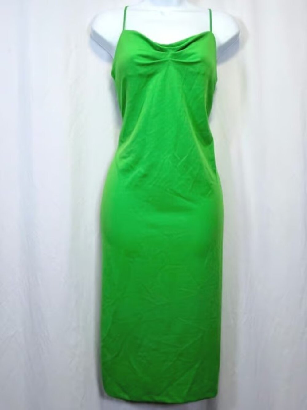 Zara Midi Slip Dress Womens Small Green